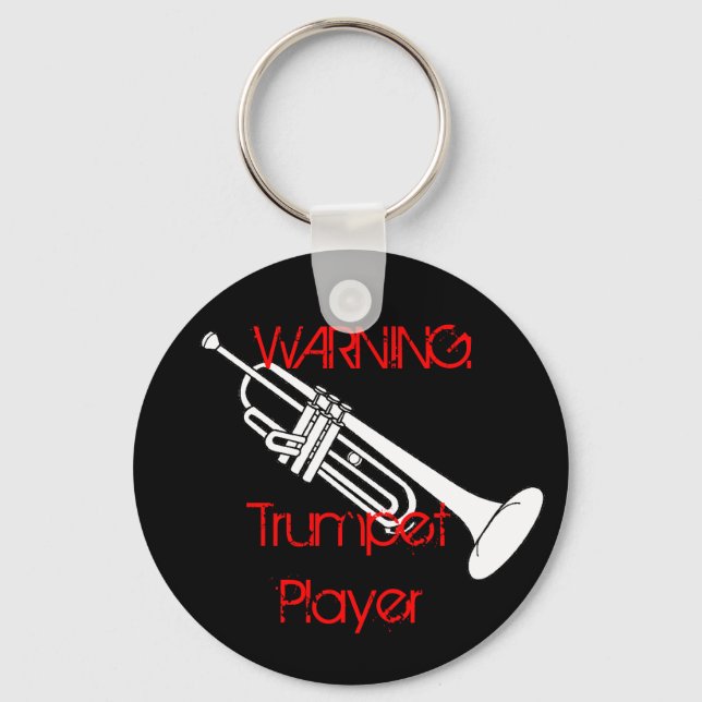Varning! Trumpet Player-nyckelkedja Nyckelring (Framsida)