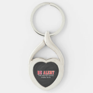 Varning Twisted Heart Silverfärgad Nyckelring