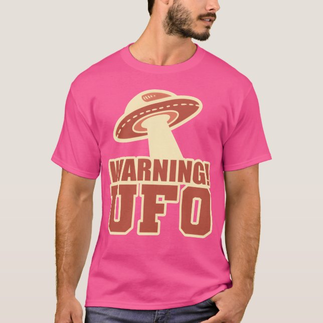 Varning UFO Ufologi Present vintage T Shirt (Framsida)