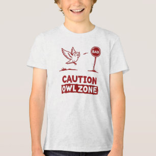 Varning Uggla Zon - Uggla T-Shirt-design i lekfull T Shirt