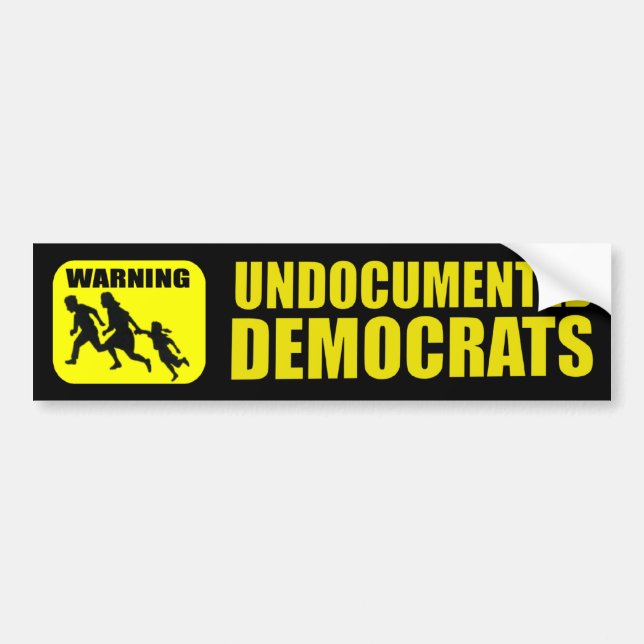 Varning: Undocumented demokrater Bildekal (Framsidan)