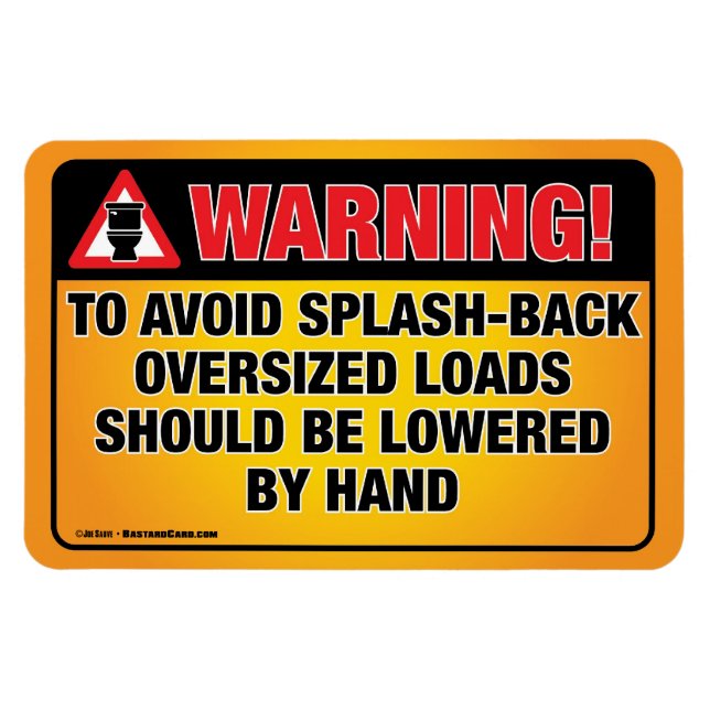 VARNING - Undvik Stänk-back Bathroom Magnet (Horisontell)