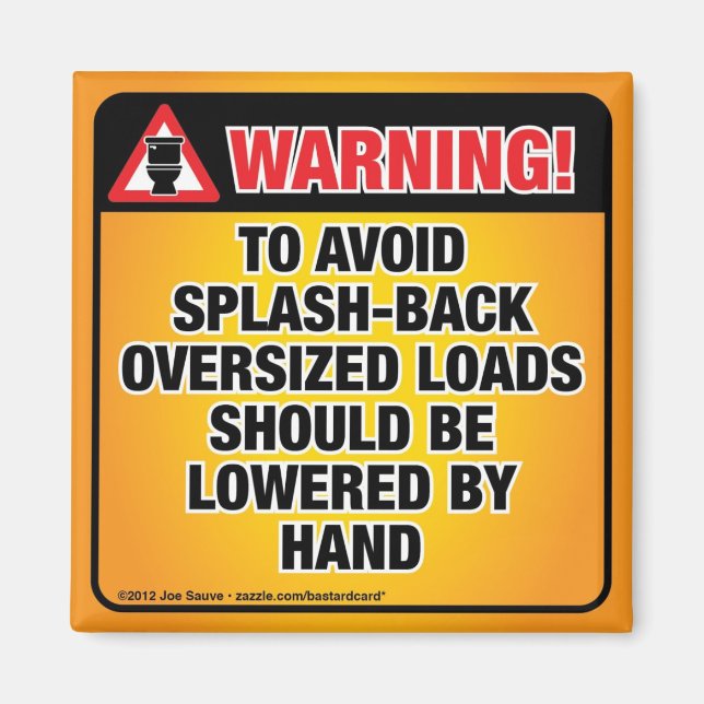 VARNING - Undvik Stänk-bäckenet Magnet (Framsidan)