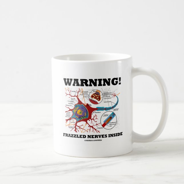 Varning! Upptrissade Nerver Inuti (Neuron / Synaps Kaffemugg (Höger)
