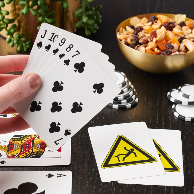 Varning Vakta Din Steg Skylt Trippfara Casinokort (Skapare uppladdad)