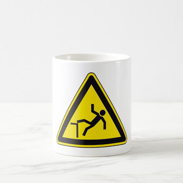 Varning Vakta Din Steg Skylt Trippfara Kaffemugg (Skapare uppladdad)