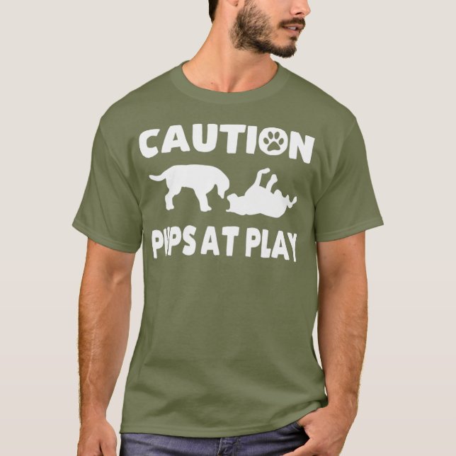 Varning Valper vid Mörken för uppspelningskörning T Shirt (Framsida)