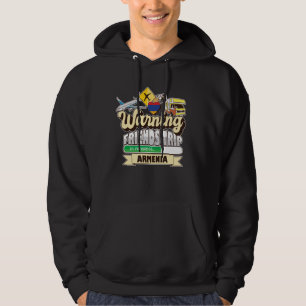 Varning Vänner Resa under pågående arbete Armenien Hoodie