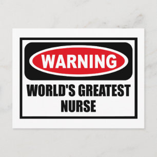 Varning VÄRLDSMÄSTARE NURSE-vykort Vykort