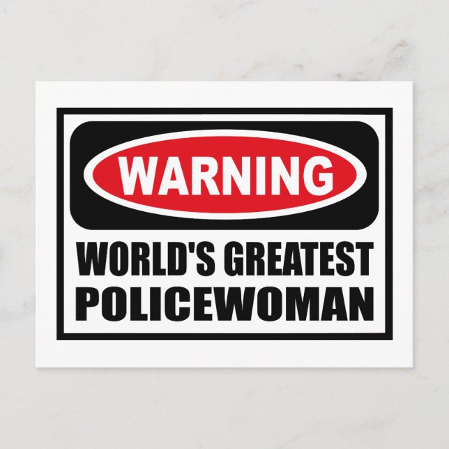 Varning VÄRLDSMÄSTARE POLICEWOMAN-vykort Vykort (Framsida)