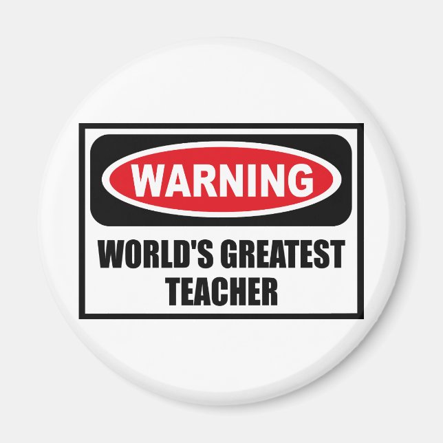 Varning VÄRLDSMÄSTARE TEACHER Magnet (Framsidan)