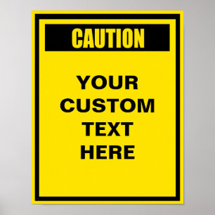 Varning Varning 11x14 Anpassningsbar Poster