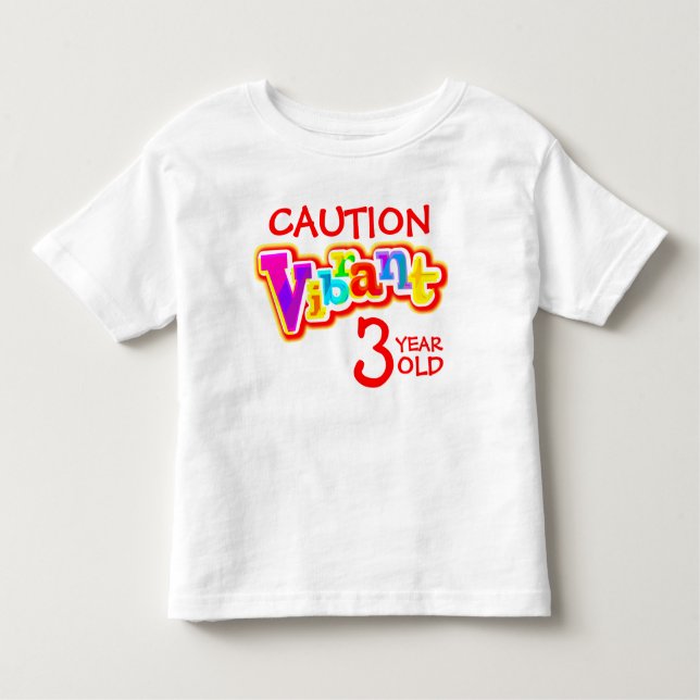 Varning vibrerande 3-årig t-shirt i småbarn (Framsida)