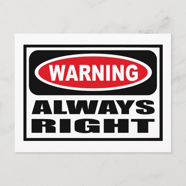 Varning VID ALLTID HÖGER-vykort Vykort (Framsida)