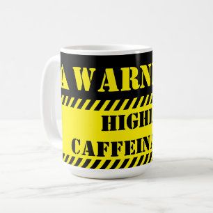 Varning vid hög koffeinhalt kaffemugg