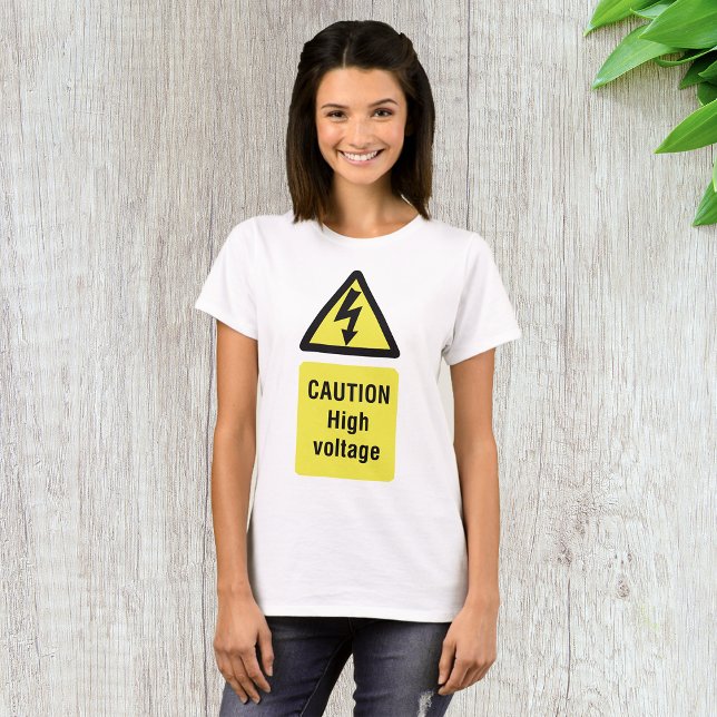Varning vid hög spänning t shirt (Skapare uppladdad)