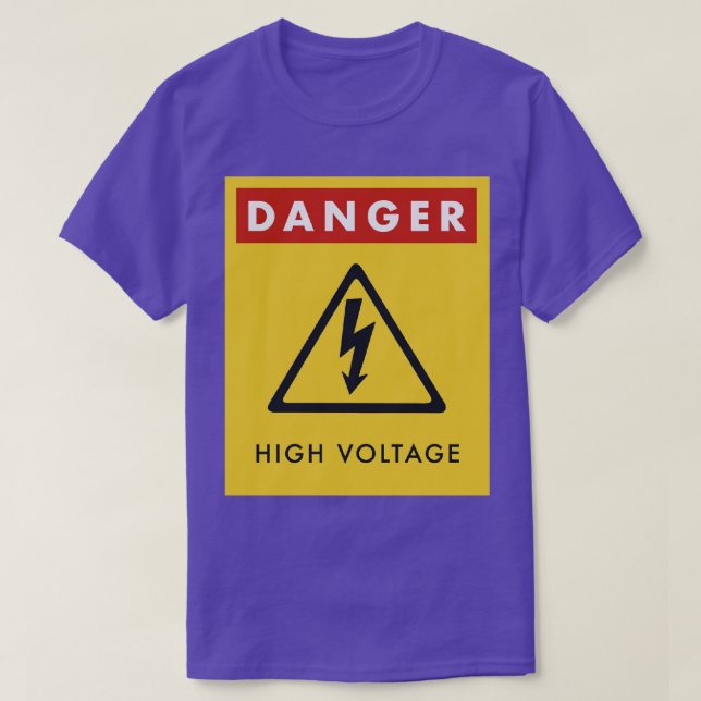 Varning vid högspänningsskyltfara t shirt (Design framsida)