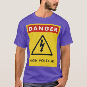 Varning vid högspänningsskyltfara t shirt