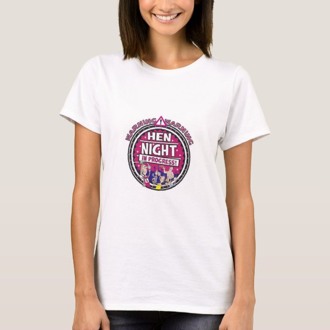 Varning vid natten pågår tee shirt (Framsida)