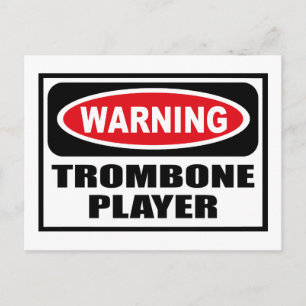 Varning: VID TROMBONE PLAYER-vykort Vykort