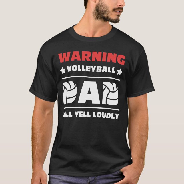 Varning Volleyball Pappa kommer att gula högt T Shirt (Framsida)