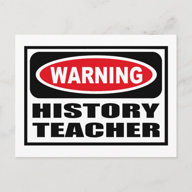 Varning - vykort för HISTORIETEACHER (Framsida)