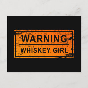 Varning - Whiskeyflicka Vykort