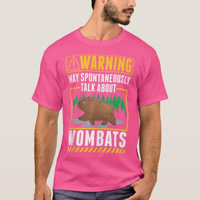 Varning Wombat Älskare T Shirt (Framsida)