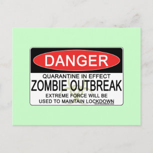 Varning - Zombie-utbrott Vykort