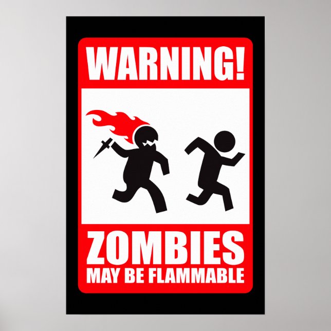 Varning! Zombies är brandfarligt Poster (Framsidan)
