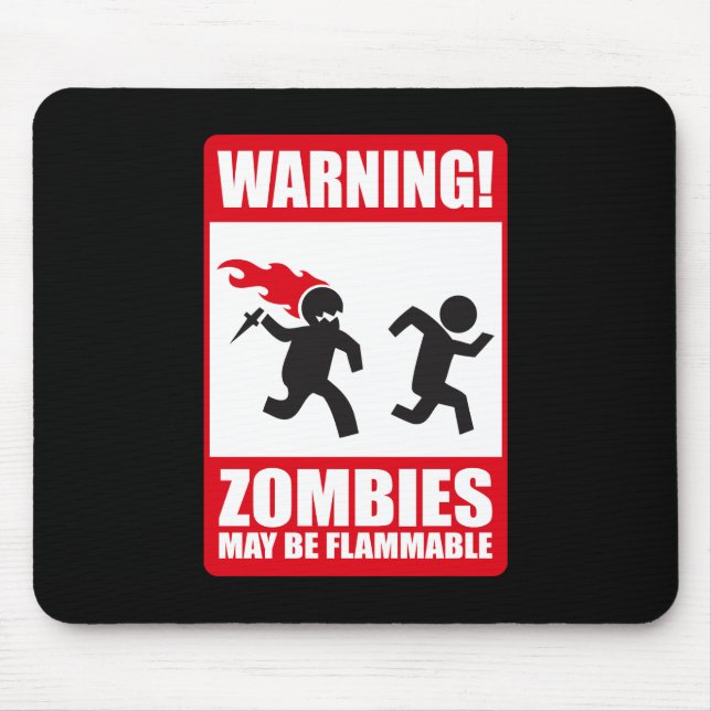 Varning: Zombies är brännbara Musmatta (Framsidan)