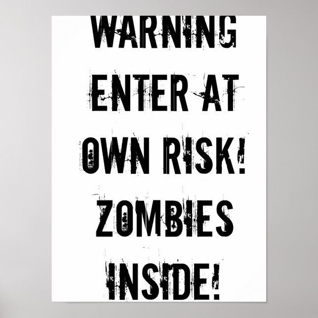 Varning! Zombies! Poster (Framsidan)