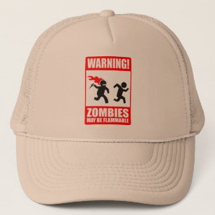 Varning! Zombiesmaj är den brännbara hatten Truckerkeps