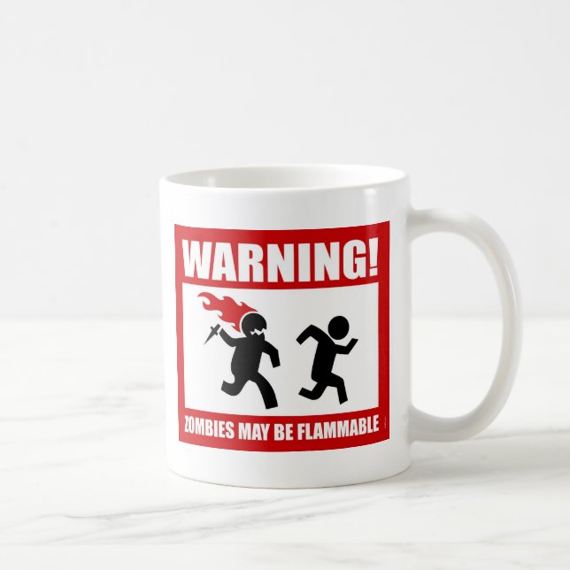 Varning! Zombiesmaj är den brännbara muggen Kaffemugg (Höger)