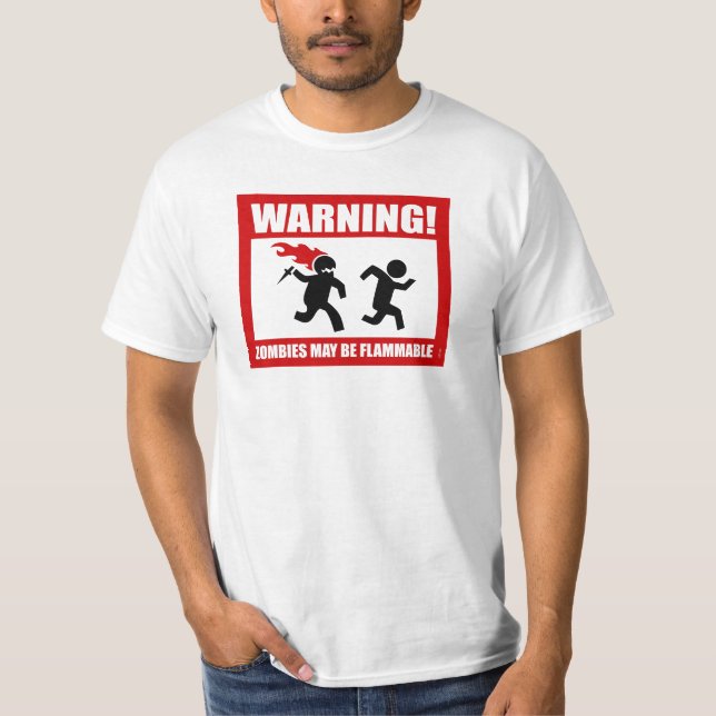 Varning! Zombiesmaj är den brännbara T-tröja T-shirt (Framsida)