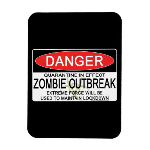 Varning - Zombieutbrott Magnet