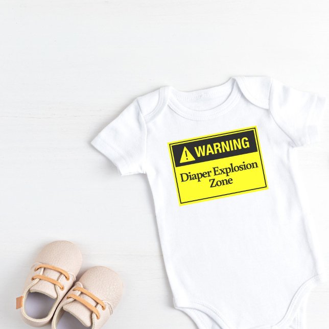 Varning! Zon för nedbrytning T Shirt (Warning! Diaper Explosion Zone Baby Bodysuit)
