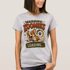 "Varning Zoomies Laddar"Rolig Corgi Älskare Retro T Shirt