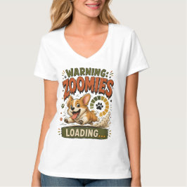 "Varning Zoomies Laddar"Rolig Corgi Älskare retro T Shirt
