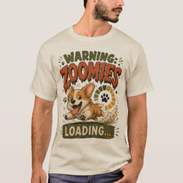 "Varning Zoomies Laddar"Rolig Corgi Älskare Retro T Shirt