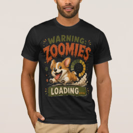 "Varning Zoomies Laddar"Rolig Corgi Älskare retro T Shirt