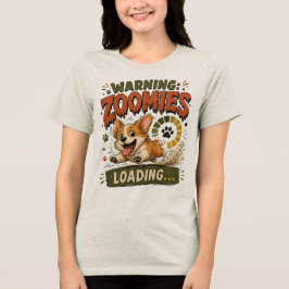 "Varning Zoomies Laddar"Rolig Corgi Älskare retro T Shirt