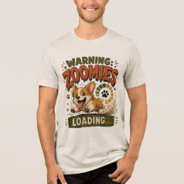 "Varning Zoomies Laddar"Rolig Corgi Älskare retro T Shirt