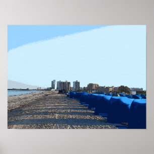 Varningar vid Beach 7292 - Clearwater, FL Poster