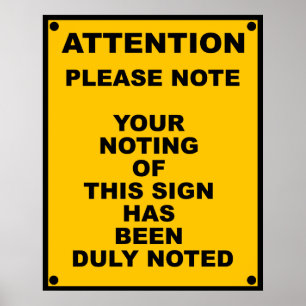 Varnings~ behar noterar ~-parodivarning poster