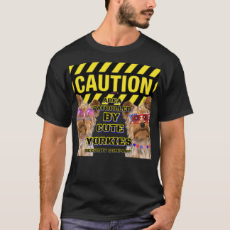 Varnings OMRÅDE Patrollerat Söta YORKIES CBDOilPri T Shirt