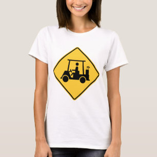 Varnings skylt för golfcart t shirt