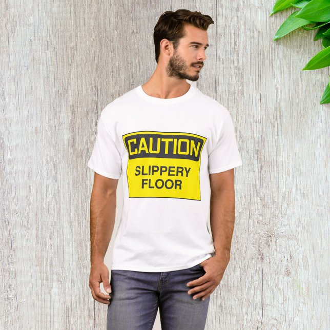 Varnings skylt halt golv t shirt (Skapare uppladdad)