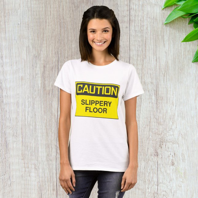 Varnings skylt halt golv t shirt (Skapare uppladdad)