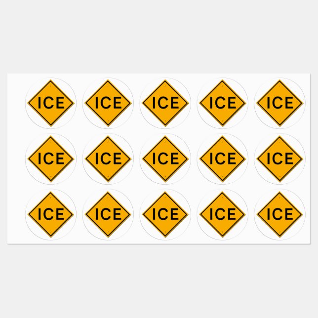 Varnings skylt ICE Klistermärke (Ark)